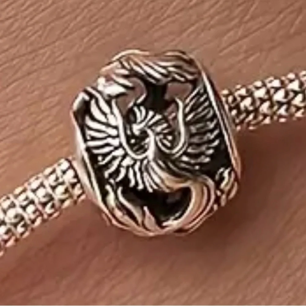 Silver Phoenix Charm Bead - Picture 3 of 4